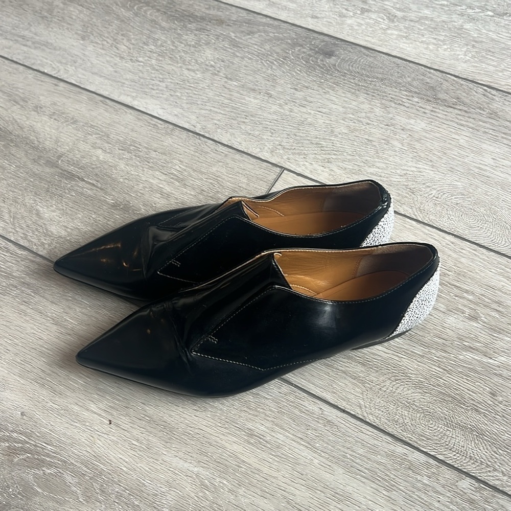 3.1 Phillip Lim black patent leather pointy toe slip on Italian Oxford shoe 8 - Picture 2 of 12